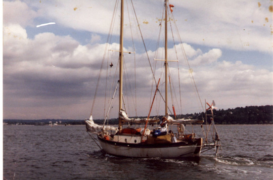 Entering Vancouver Harbour in 1991 inbound from 26 day passage from Hawaii. Another total journay of 10,000 Nm . Our Last adventure in Samsara, sold after 23 years of cruising and living aboard. She is still sailing with a new (2nd) owner. Destined to adventure some more. 